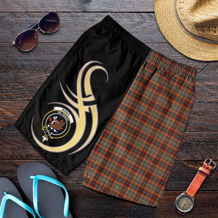 Scottish Innes Ancient Clan Crest Tartan Believe in Me Men's Shorts