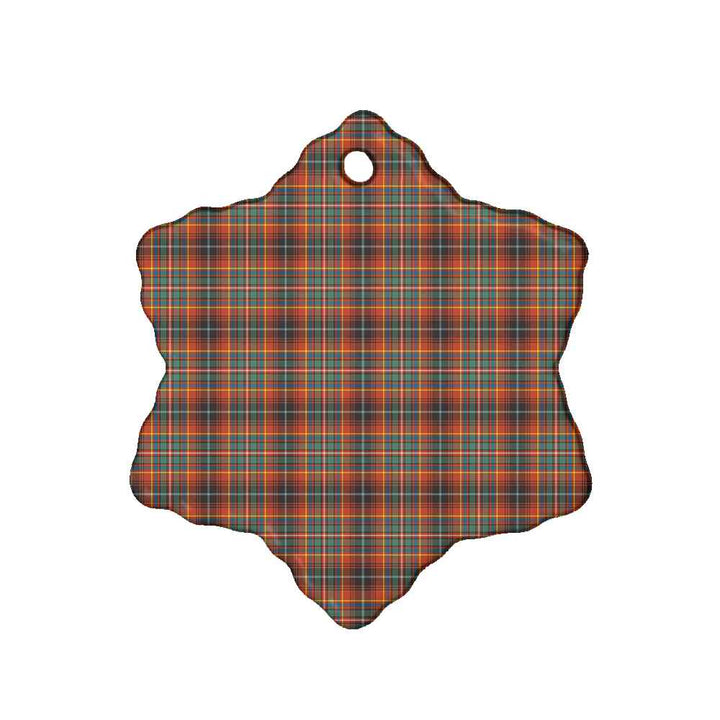 Scottish Innes Ancient Clan Tartan Ceramic Ornament Snow Flake Shape Tartan Plaid