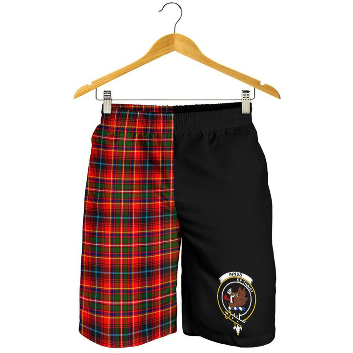 Scottish Innes Clan Crest Tartan Half of Me Men's Shorts