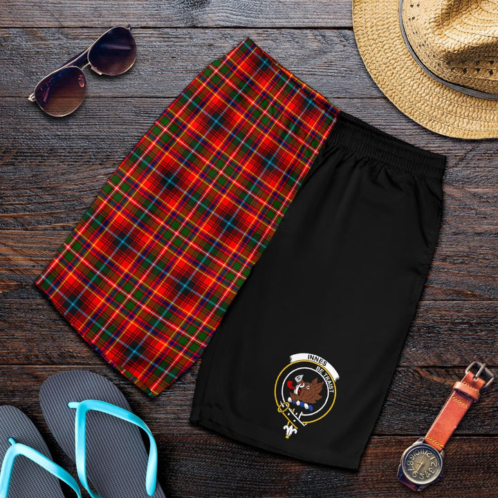 Scottish Innes Clan Crest Tartan Half of Me Men's Shorts