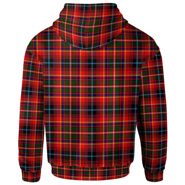 Scottish Innes Clan Crest Tartan Hoodie Back Side Tartan Plaid