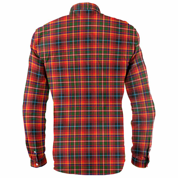 Scottish Innes Clan Crest Tartan Long Sleeve Shirt Back Side Tartan Plaid