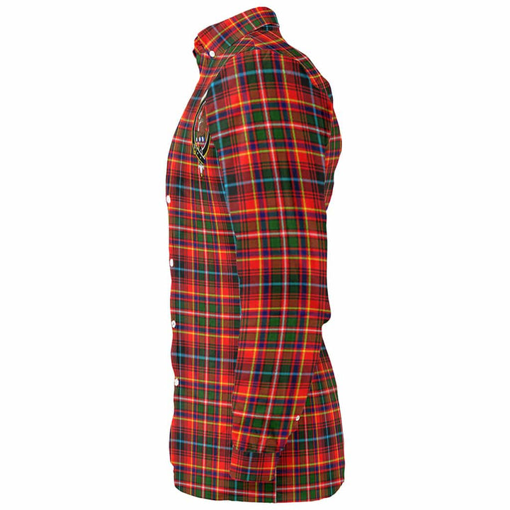 Scottish Innes Clan Crest Tartan Long Sleeve Shirt Tartan Plaid