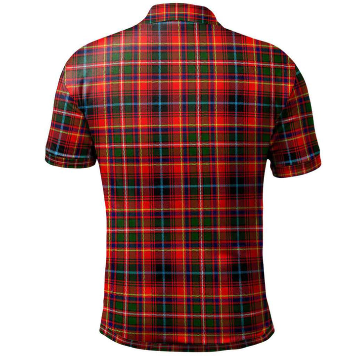 Scottish Innes Clan Crest Tartan Polo Shirt Back Side Tartan Plaid