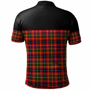 Scottish Innes Clan Crest Tartan Polo Shirt - Horizontal Style Back Side Tartan Plaid