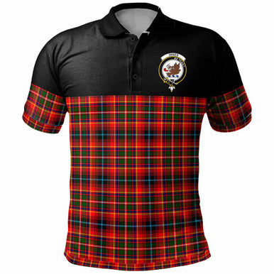 Scottish Innes Clan Crest Tartan Polo Shirt - Horizontal Style Front Side Tartan Plaid