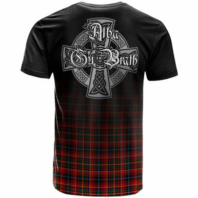 Scottish Innes Clan Crest Tartan T-Shirt - Alba Gu Brath Family Crest Celtic Inspired Back Side Tartan Plaid