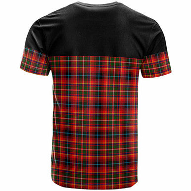 Scottish Innes Clan Crest Tartan T-Shirt - Horizontal Style Back Side Tartan Plaid