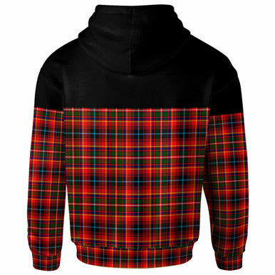 Scottish Innes Modern Clan Tartan Hoodie - Horizontal Style Back Side Tartan Plaid