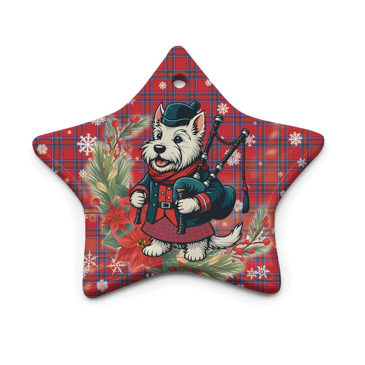 Scottish Inverness District Clan Tartan Ceramic Ornament Cute Scottish Terrier Dog Star Style Tartan Plaid