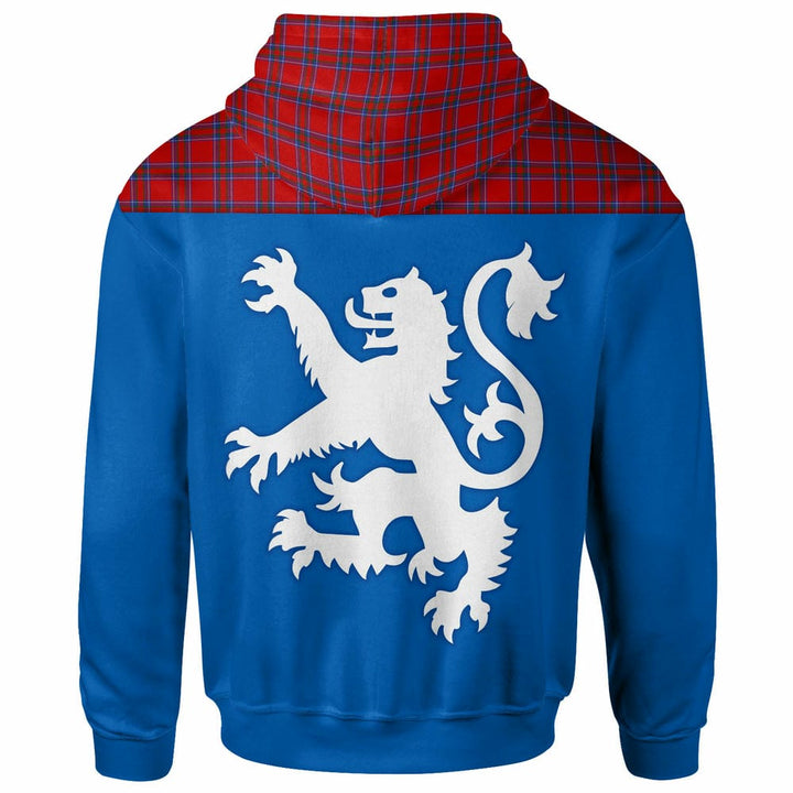 Scottish Inverness District Clan Tartan Hoodie - Lion Rampant of Scotland With Flag back Side Tartan Plaid