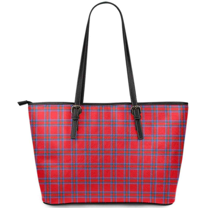 Scottish Inverness District Clan Tartan Leather Tote Tartan Plaid