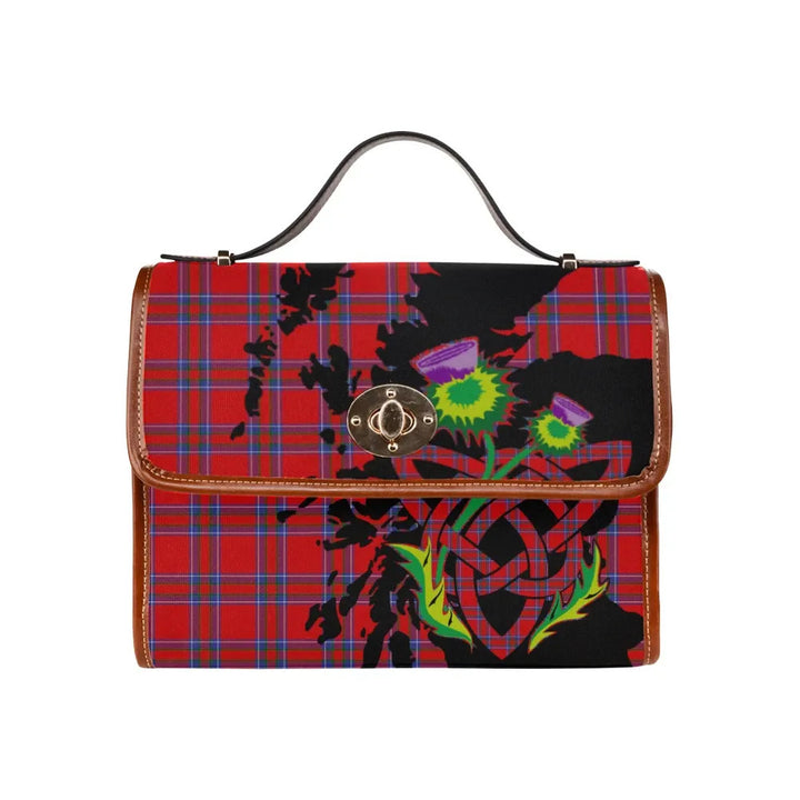 Scottish Inverness District Clan Tartan Waterproof Canvas Bag With Thistle Tartan Plaid 2