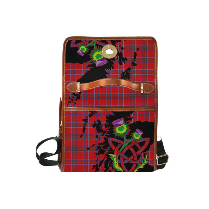 Scottish Inverness District Clan Tartan Waterproof Canvas Bag With Thistle Tartan Plaid 6