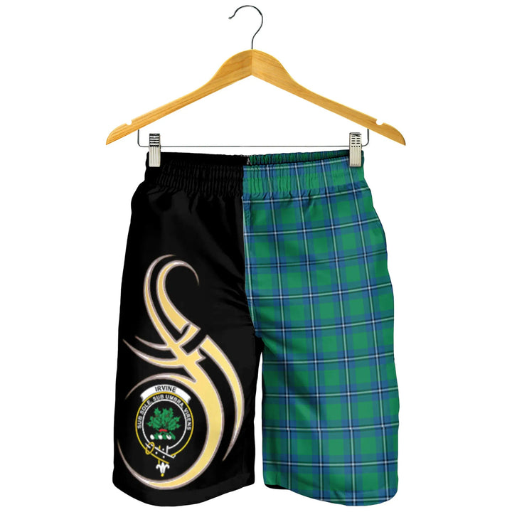 Scottish Irvine Ancient Clan Crest Tartan Believe in Me Men's Shorts