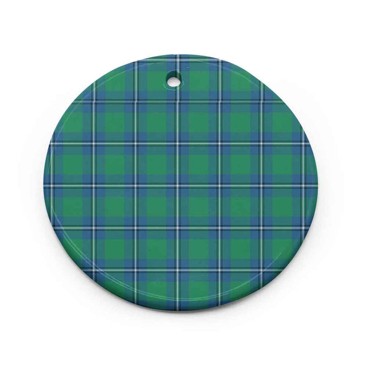 Scottish Irvine Ancient Clan Tartan Ceramic Ornament Circle Shape Tartan Plaid