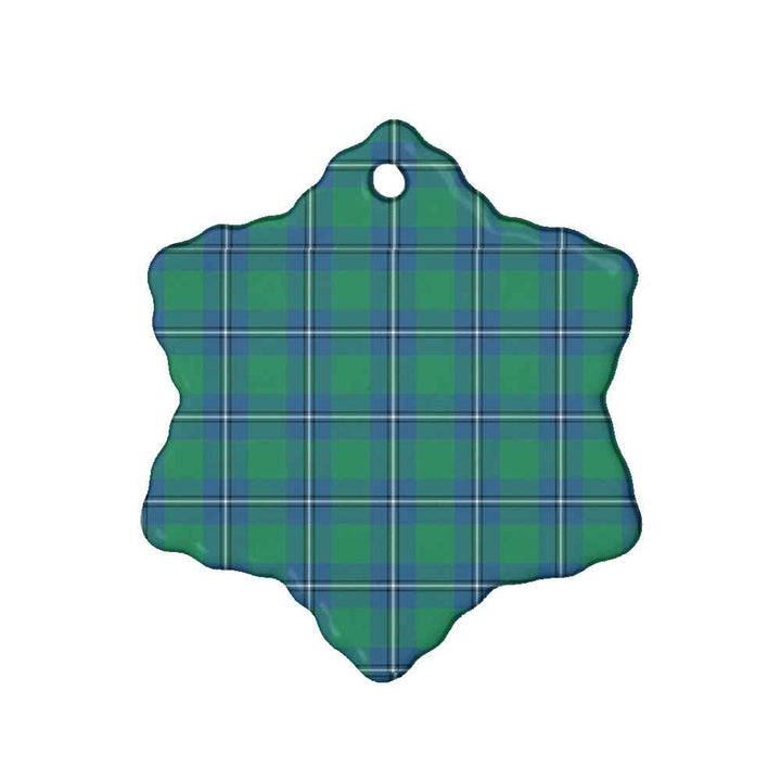 Scottish Irvine Ancient Clan Tartan Ceramic Ornament Snow Flake Shape Tartan Plaid