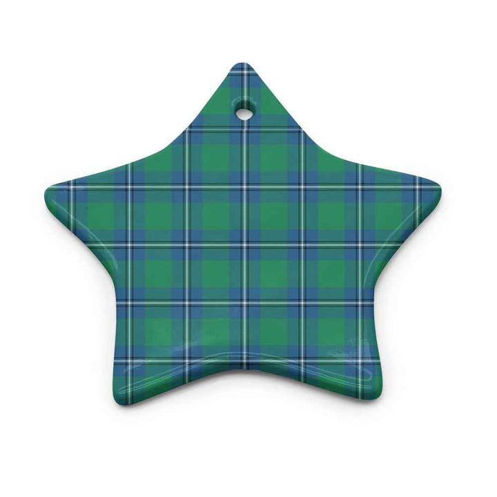 Scottish Irvine Ancient Clan Tartan Ceramic Ornament Star Shape Tartan Plaid