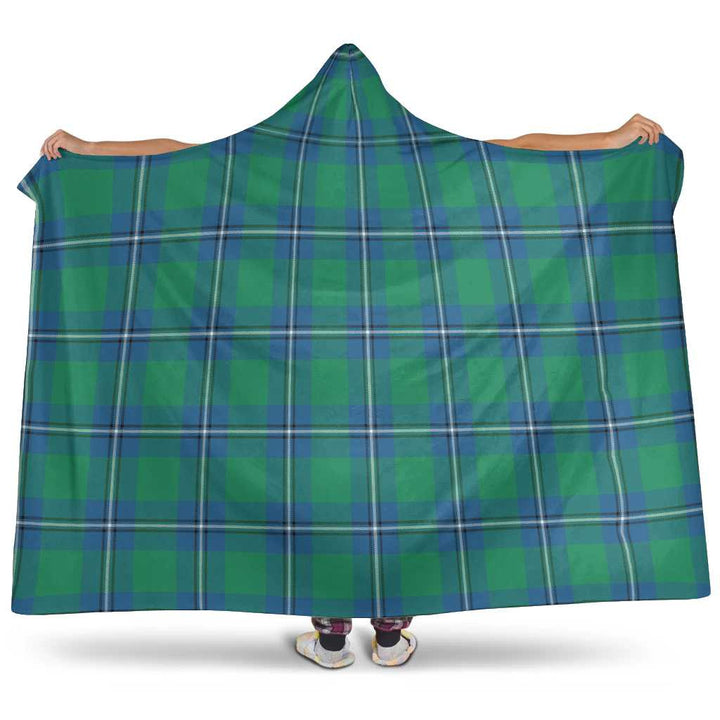 Scottish Irvine Ancient Clan Tartan Hooded Blanket Tartan Plaid 1