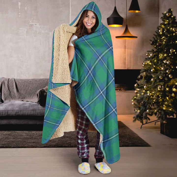 Scottish Irvine Ancient Clan Tartan Hooded Blanket Tartan Plaid 6
