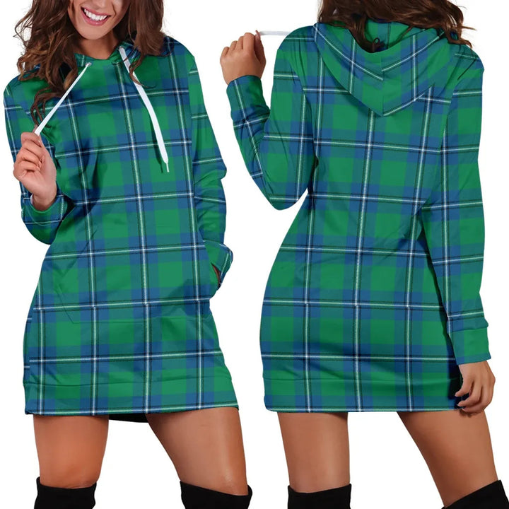 Scottish Irvine Ancient Clan Tartan Hoodie Dress