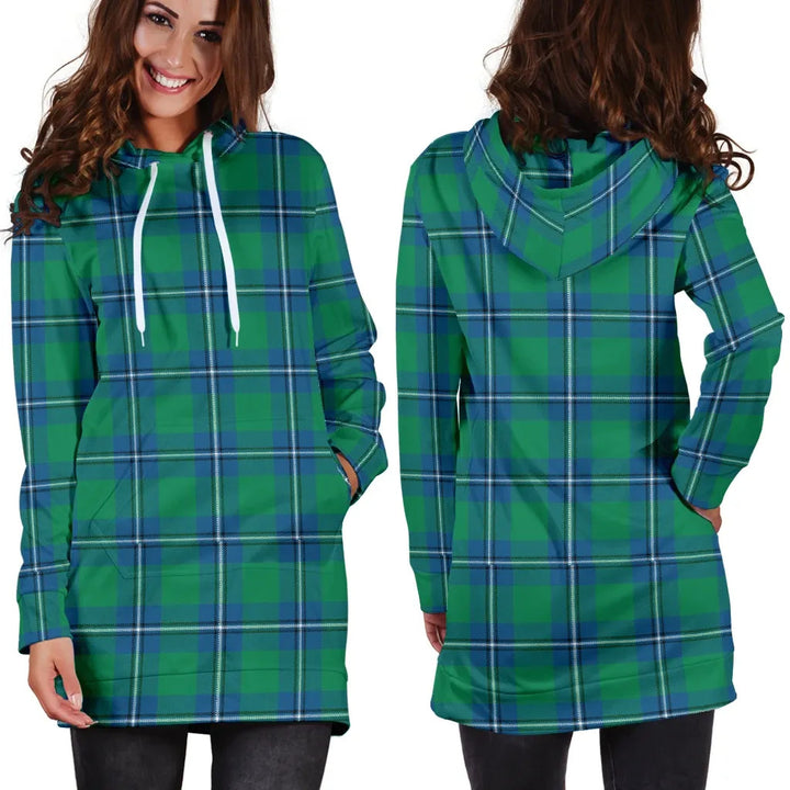 Scottish Irvine Ancient Clan Tartan Hoodie Dress