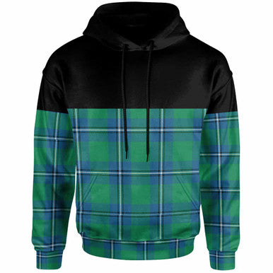Scottish Irvine Ancient Clan Tartan Hoodie - Horizontal Style Front Side Tartan Plaid