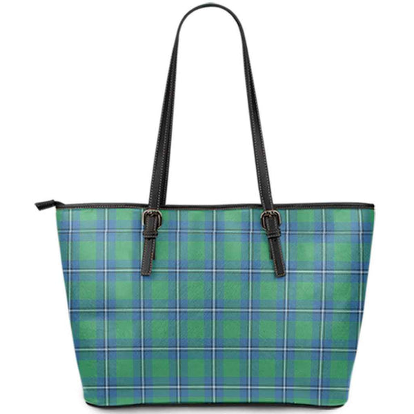 Scottish Irvine Ancient Clan Tartan Leather Tote Tartan Plaid