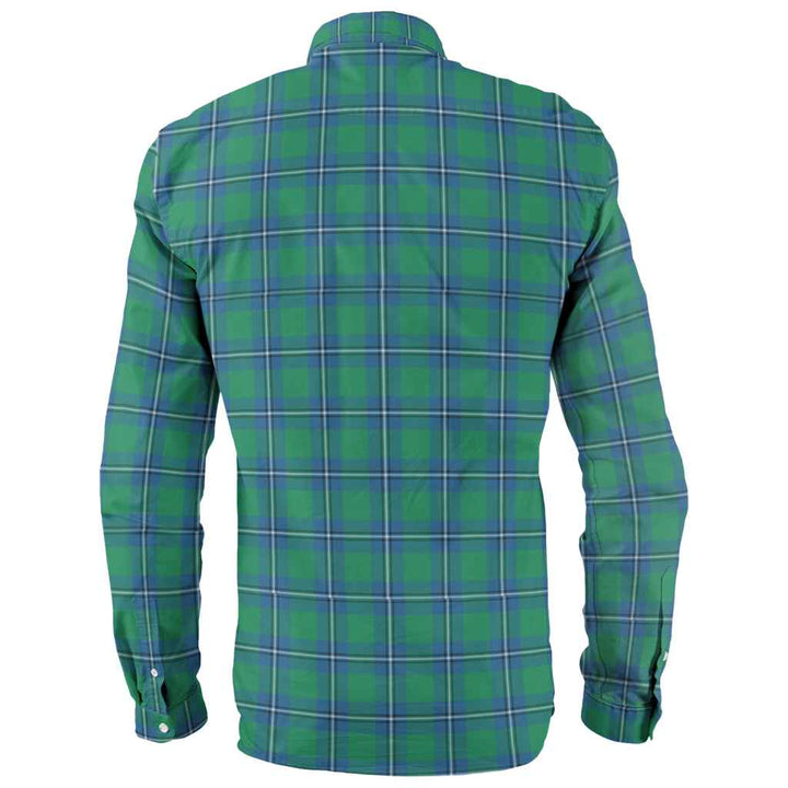 Scottish Irvine Ancient Clan Tartan Long Sleeve Shirt Back Side Tartan Plaid