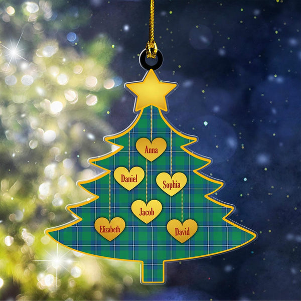 Scottish Irvine Ancient Clan Tartan Ornament Custom Family Christmas Tree Tartan Plaid 1