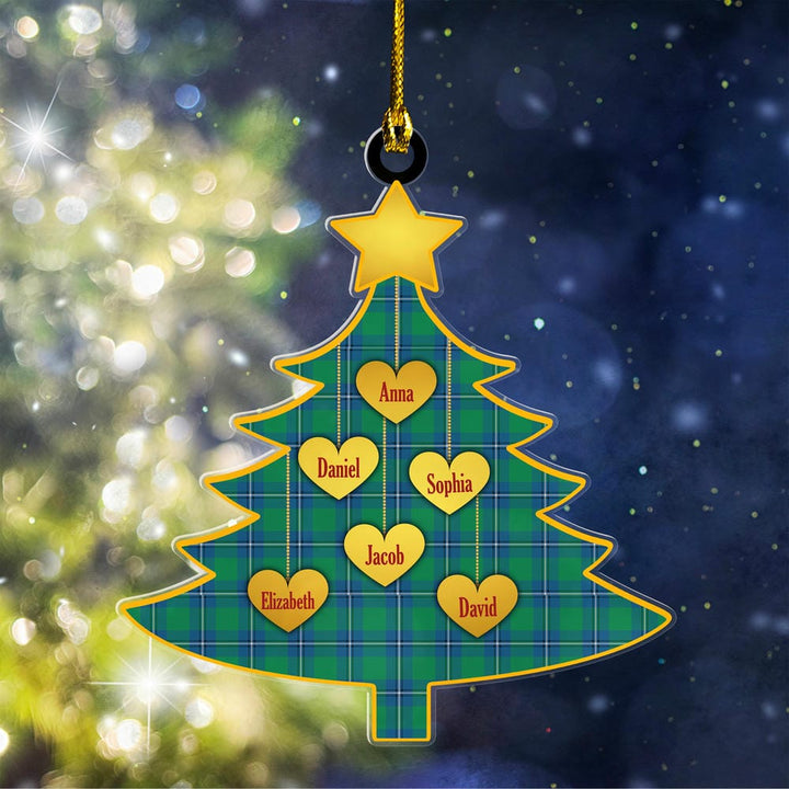 Scottish Irvine Ancient Clan Tartan Ornament Custom Family Christmas Tree Tartan Plaid 1