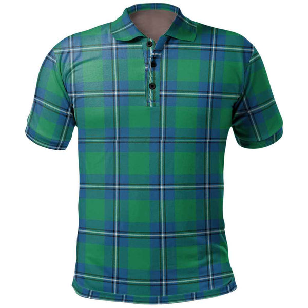 Scottish Irvine Ancient Clan Tartan Polo Shirt Front Side Tartan Plaid