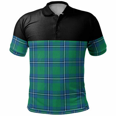 Scottish Irvine Ancient Clan Tartan Polo Shirt - Horizontal Style Front Side Tartan Plaid
