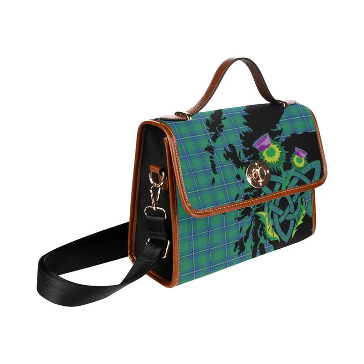 Scottish Irvine Ancient Clan Tartan Waterproof Canvas Bag With Thistle Tartan Plaid 3