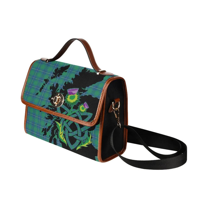Scottish Irvine Ancient Clan Tartan Waterproof Canvas Bag With Thistle Tartan Plaid 4