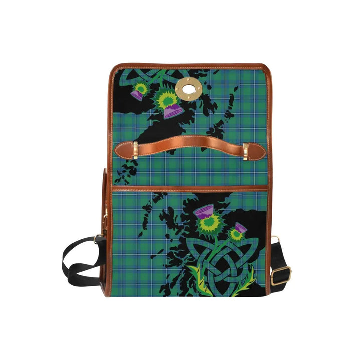 Scottish Irvine Ancient Clan Tartan Waterproof Canvas Bag With Thistle Tartan Plaid 6