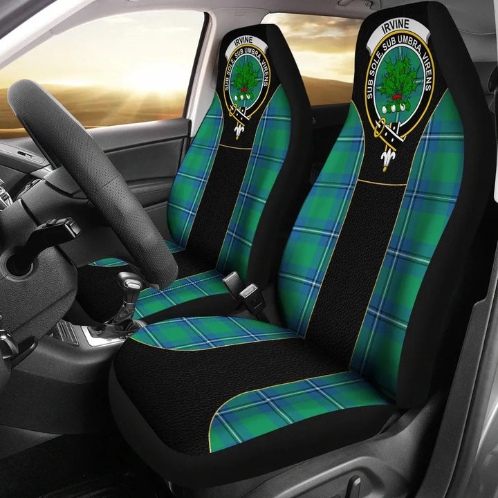 Scottish Irvine Clan Crest Tartan Car Seat Covers - Special Style 1