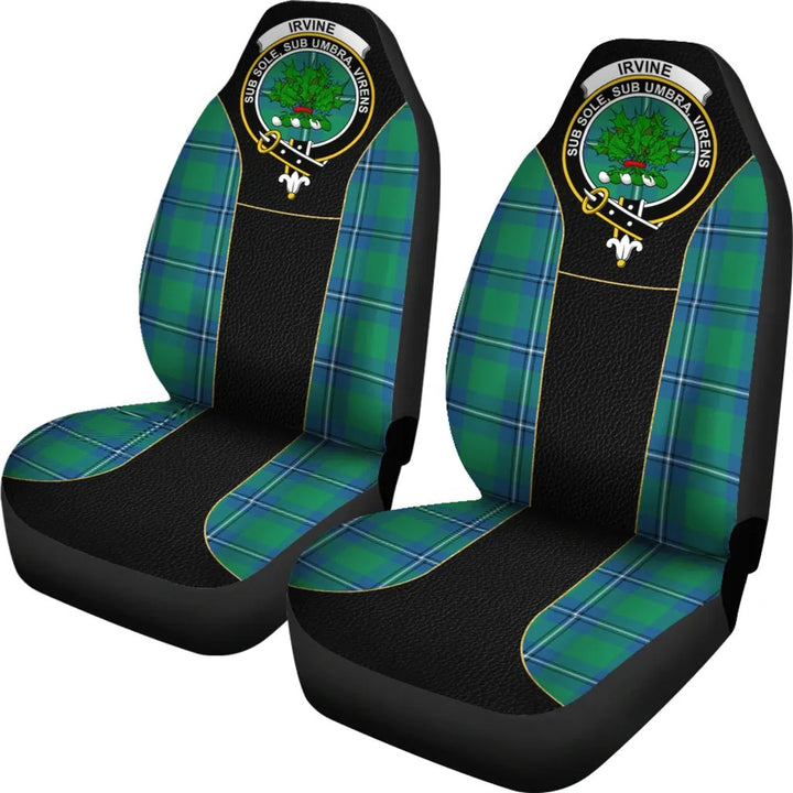 Scottish Irvine Clan Crest Tartan Car Seat Covers - Special Style 2