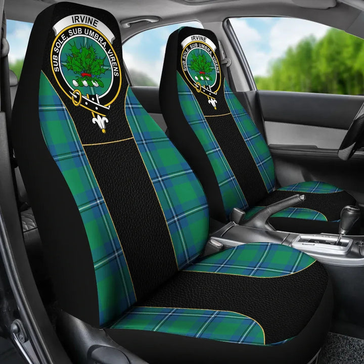 Scottish Irvine Clan Crest Tartan Car Seat Covers - Special Style 3