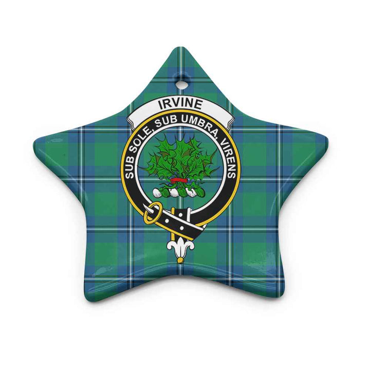 Scottish Irvine Clan Crest Tartan Ceramic Ornament Star Shape Tartan Plaid