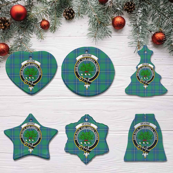Scottish Irvine Clan Crest Tartan Ceramic Ornament All Tartan Plaid