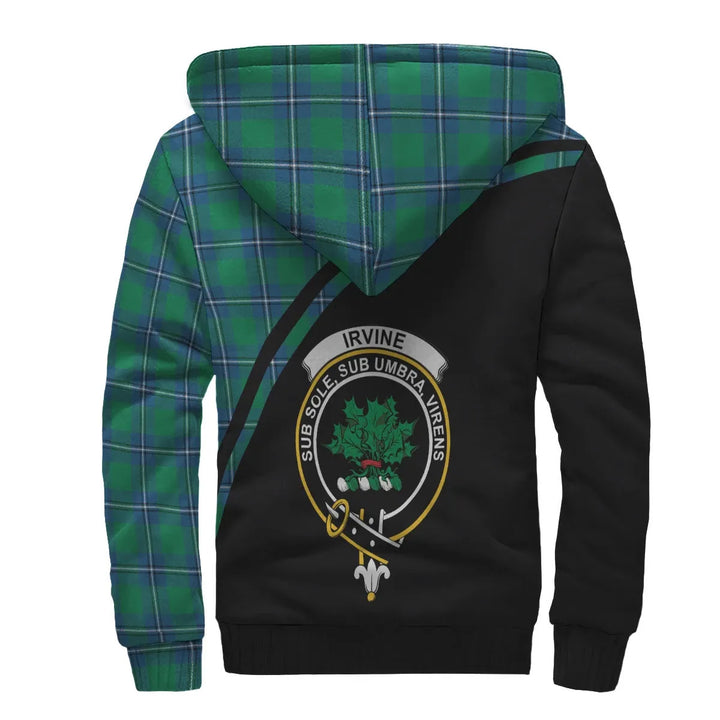Scottish Irvine Clan Crest Tartan Curve Sherpa Hoodie