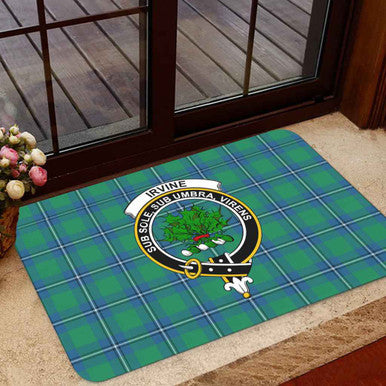 Scottish Irvine Clan Crest Tartan Door Mat Tartan Plaid 1