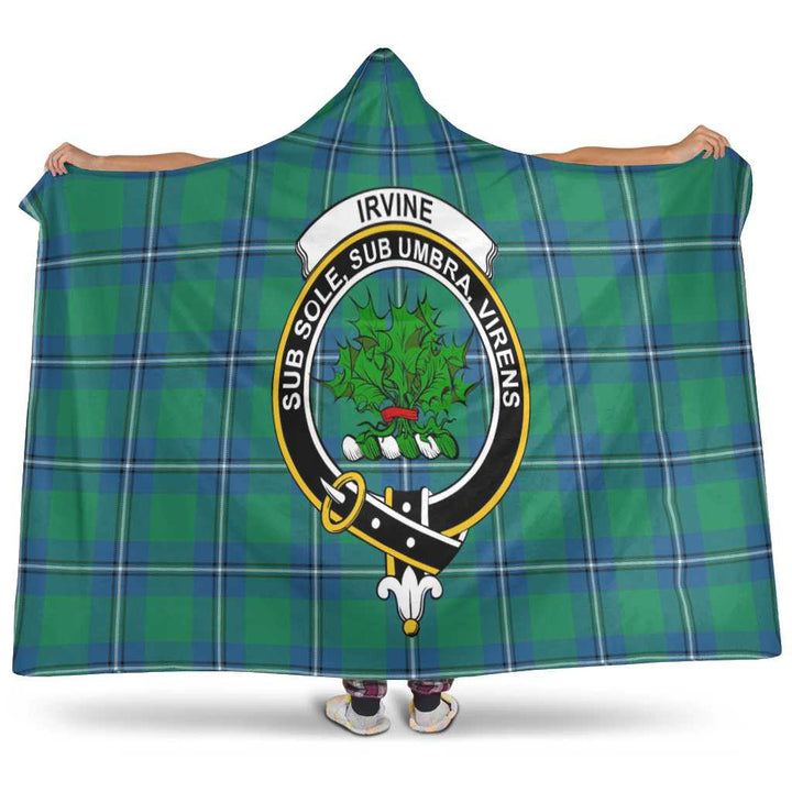 Scottish Irvine Clan Crest Tartan Hooded Blanket Tartan Plaid 1