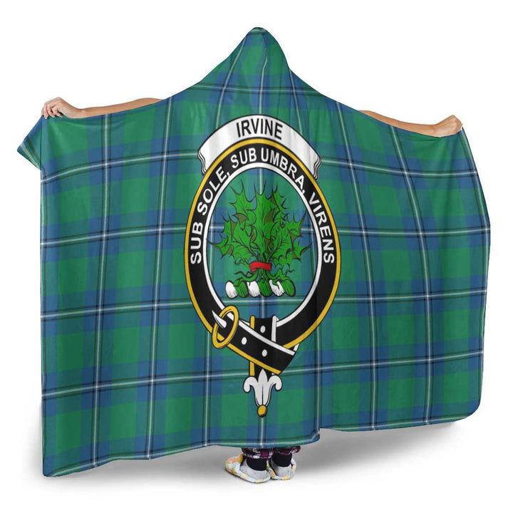 Scottish Irvine Clan Crest Tartan Hooded Blanket Tartan Plaid 2