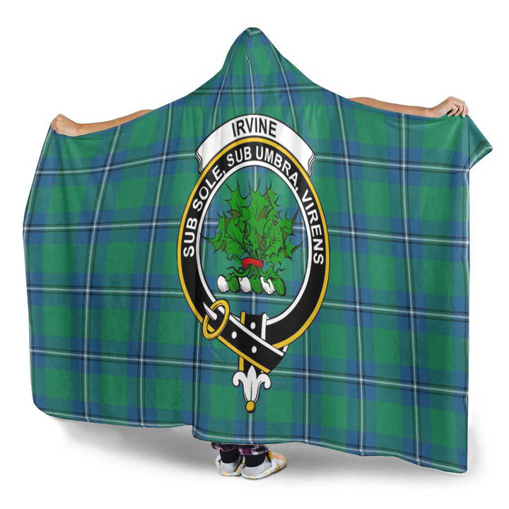 Scottish Irvine Clan Crest Tartan Hooded Blanket Tartan Plaid 3