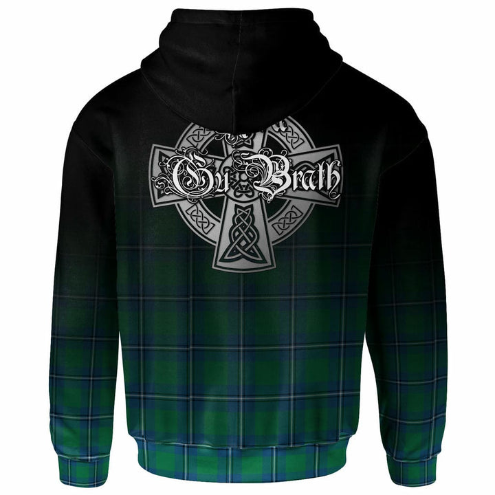 Scottish Irvine Clan Crest Tartan Hoodie - Alba Gu Brath Family Crest Celtic Inspired Back Side Tartan Plaid