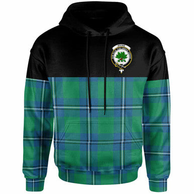 Scottish Irvine Clan Crest Tartan Hoodie - Horizontal Style Front Side Tartan Plaid