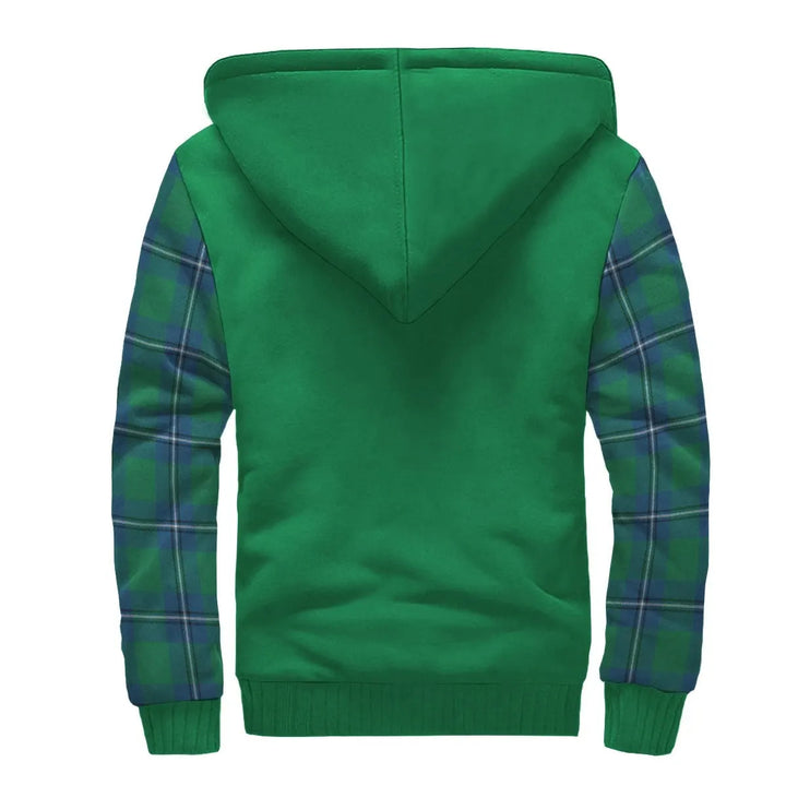 Scottish Irvine Clan Crest Tartan Plaid Sleeve Sherpa Hoodie