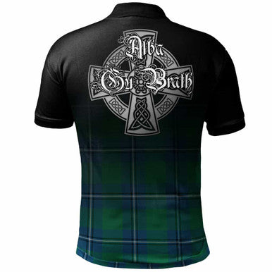 Scottish Irvine Clan Crest Tartan Polo Shirt - Alba Gu Brath Family Crest Celtic Inspired Back Side Tartan Plaid